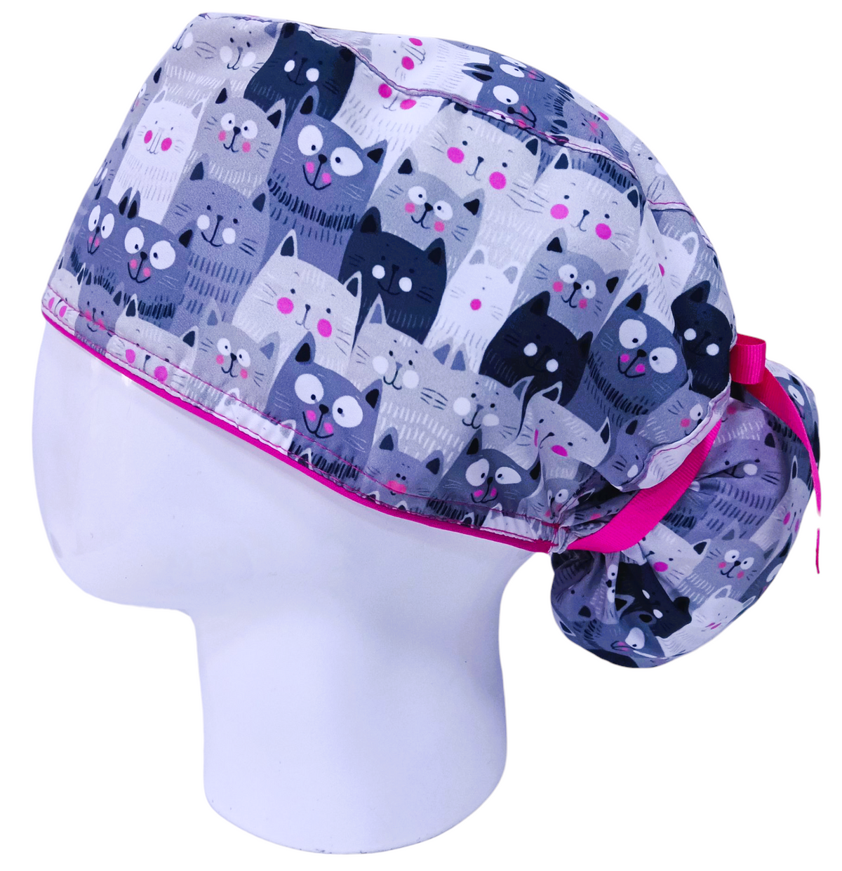 Gorro Quirúrgico Mujer y Portacarnet Gaticos Grises - gorro antifluido para mujer Doctools - foto 1
