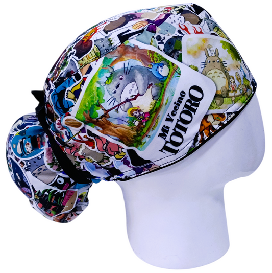 Gorro Quirúrgico Mujer y Portacarnet Totoro Pegatinas - gorro antifluido para mujer Doctools - foto 2
