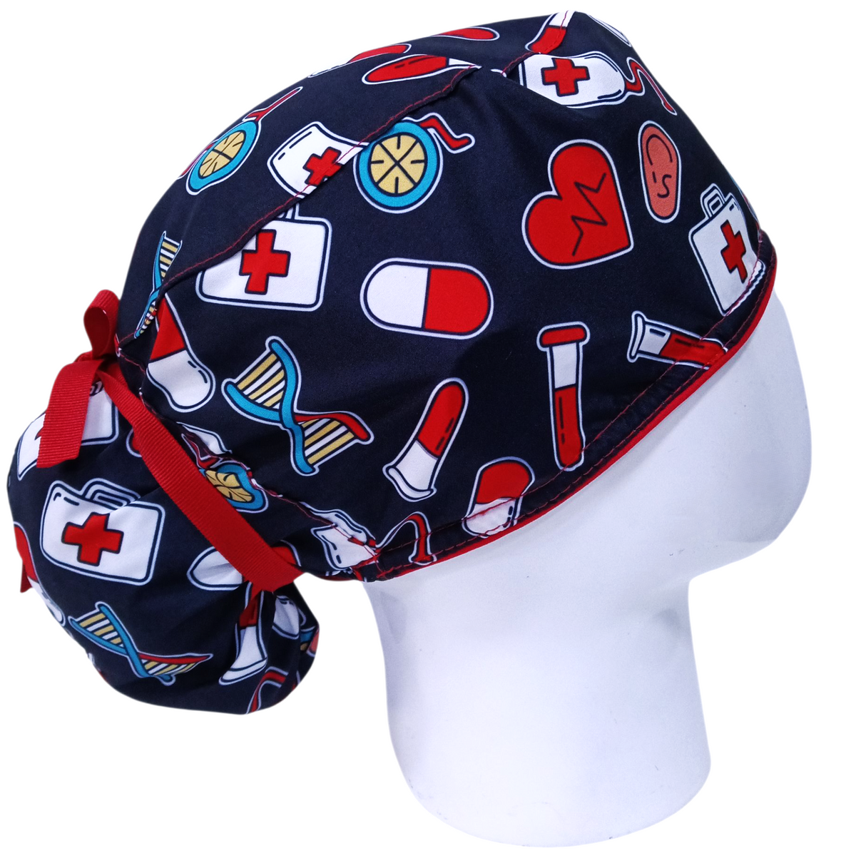 Gorro Quirúrgico Mujer y Portacarnet Íconos Negros - gorro antifluido para mujer Doctools - foto 2