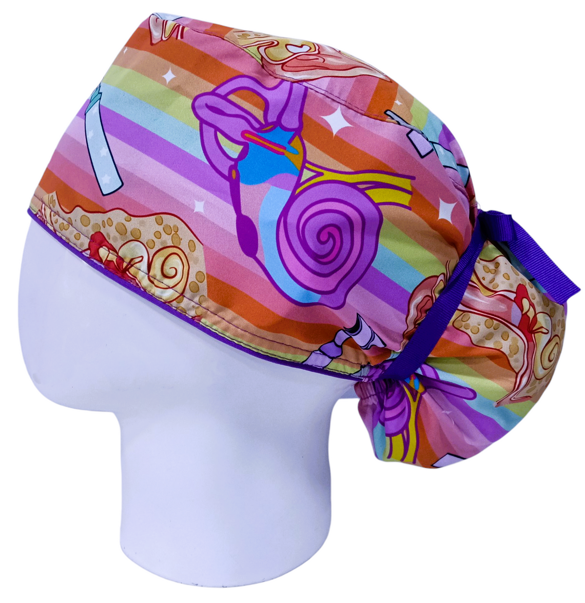 Gorro Quirúrgico Mujer y Portacarnet Anatomía del Oído - gorro antifluido para mujer Doctools - foto 1