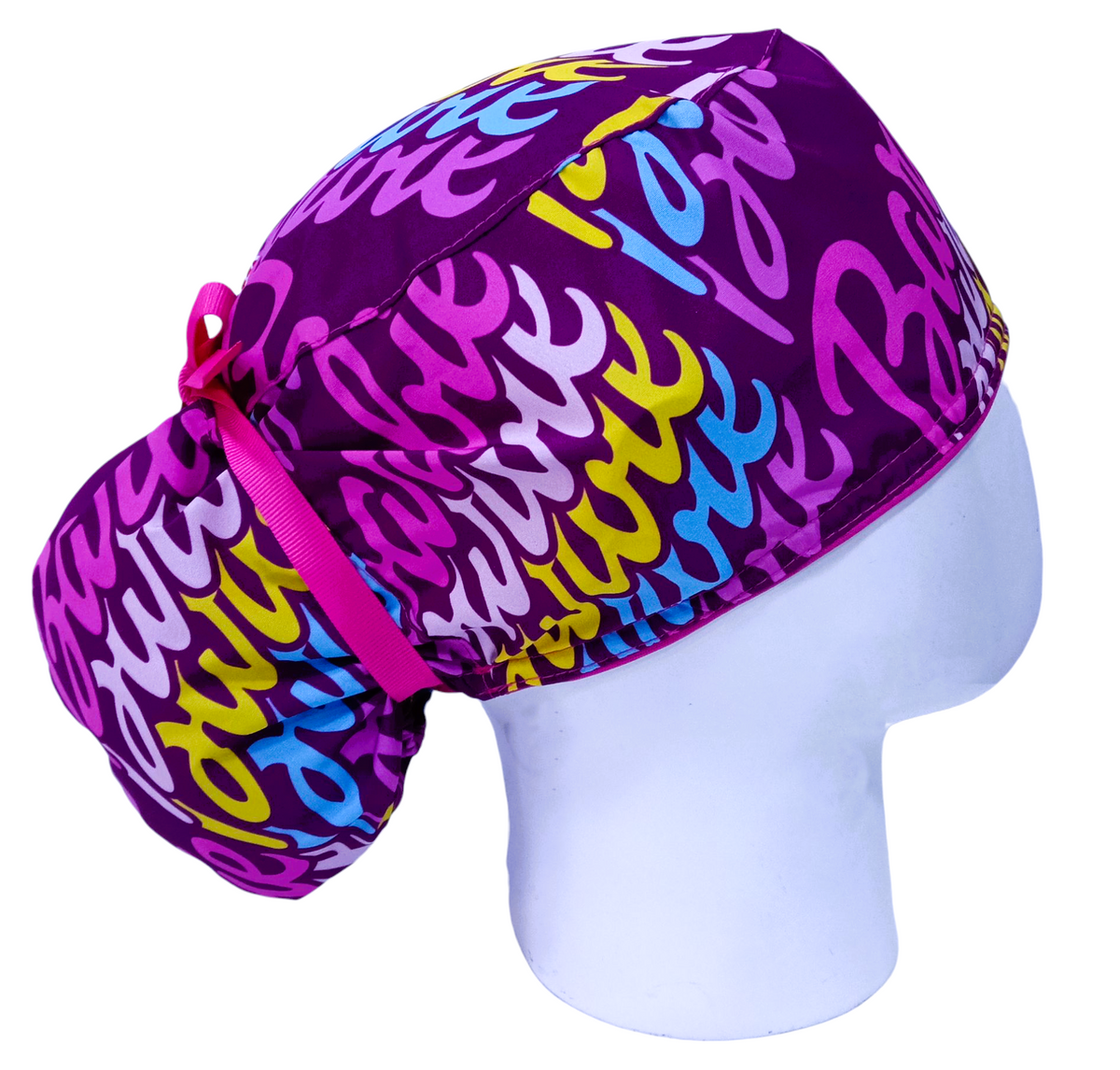 Gorro Quirúrgico Mujer y Portacarnet Barbie Morado - gorro antifluido para mujer Doctools - foto 2
