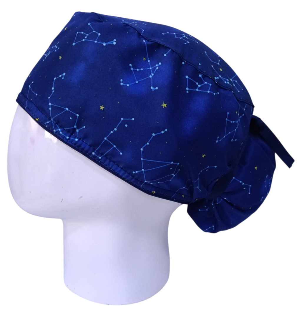 Gorro Quirúrgico Mujer y Portacarnet Constelación Azul - gorro antifluido para mujer Doctools - foto 1