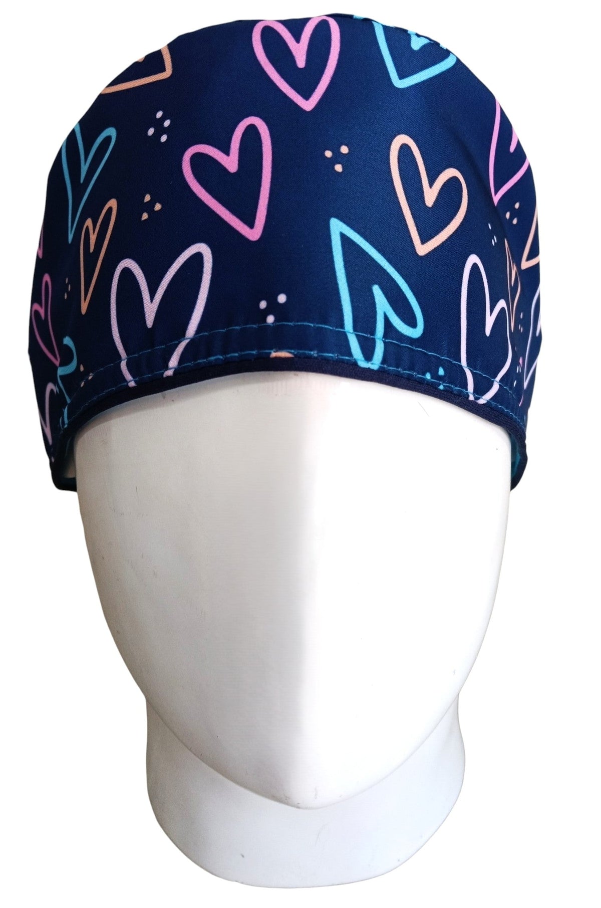 Gorro Quirúrgico Mujer y Portacarnet Corazones Neón - gorro antifluido para mujer Doctools - foto 3