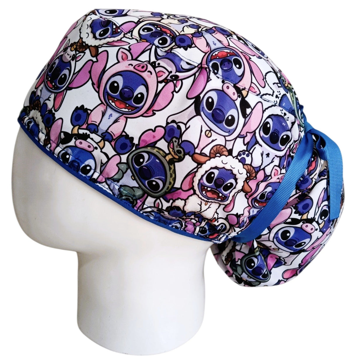 Gorro Quirúrgico Mujer y Portacarnet Stitch Trajes Azul - gorro antifluido para mujer Doctools - foto 1