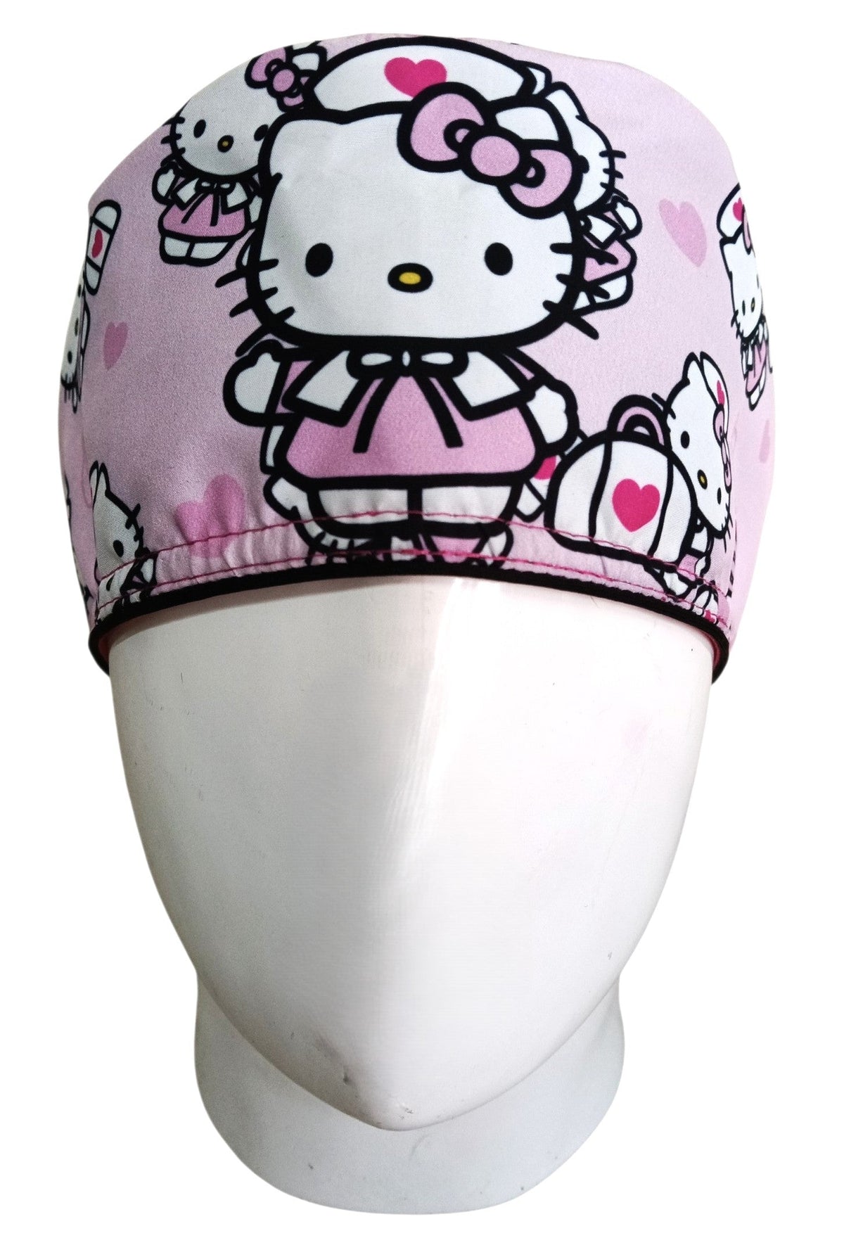 Gorro Quirúrgico Mujer y Portacarnet Hello Kitty Rosa - gorro antifluido para mujer Doctools - foto 3