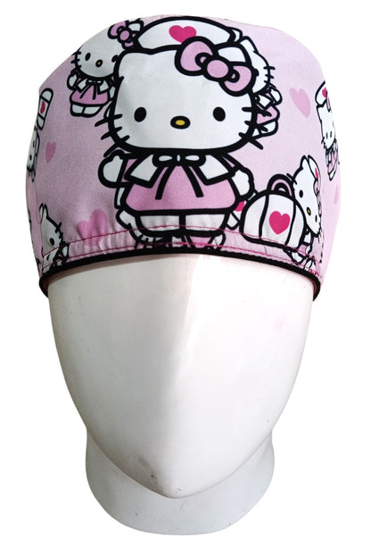 Gorro Quirúrgico Mujer y Portacarnet Hello Kitty Rosa - gorro antifluido para mujer Doctools - foto 3