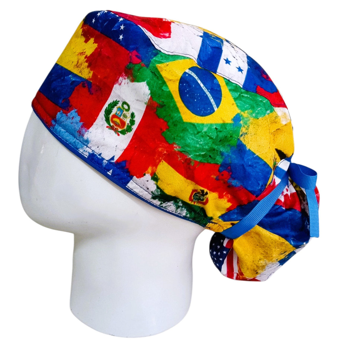 Gorro Quirúrgico Mujer y Portacarnet Banderas - gorro antifluido para mujer Doctools - foto 1