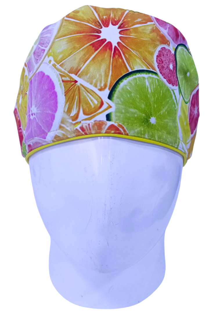 Gorro Quirúrgico Mujer y Portacarnet Cítricos - gorro antifluido para mujer Doctools - foto 3