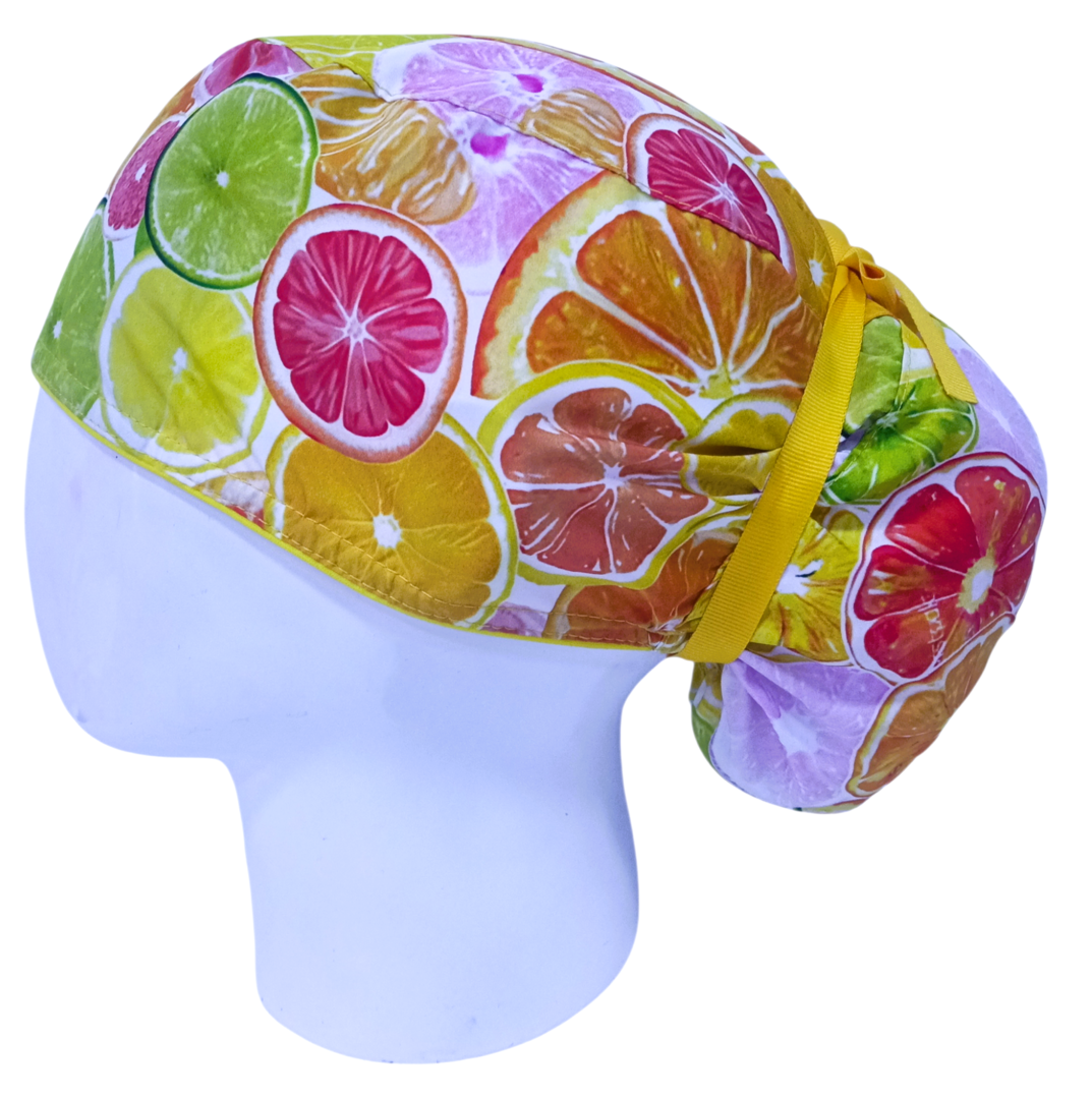 Gorro Quirúrgico Mujer y Portacarnet Cítricos - gorro antifluido para mujer Doctools - foto 1