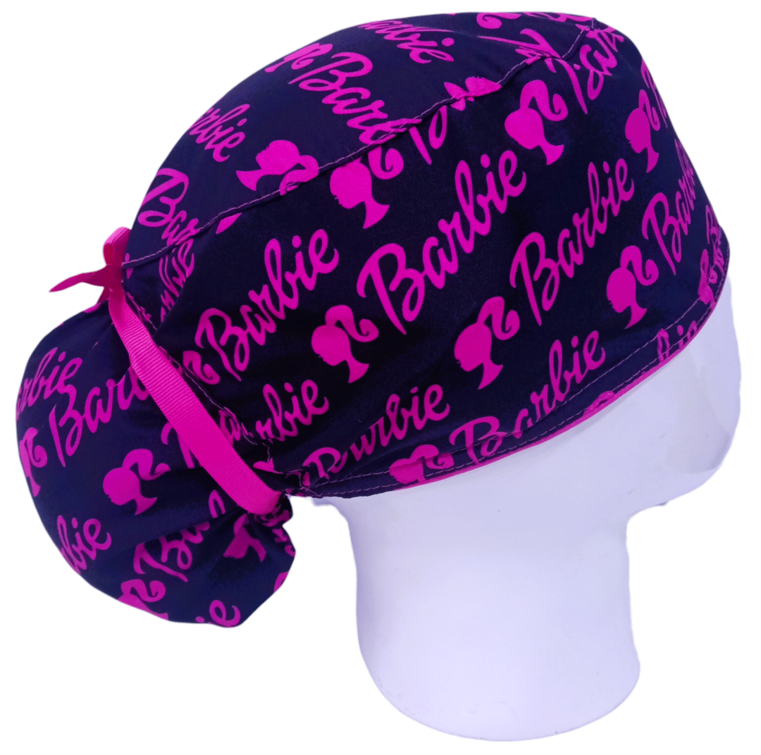 Gorro Quirúrgico Mujer y Portacarnet Barbie Negro - gorro antifluido para mujer Doctools - foto 2