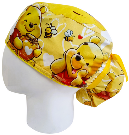 Gorro Quirúrgico Mujer y Portacarnet Winnie Pooh Miel - gorro antifluido para mujer Doctools - foto 1