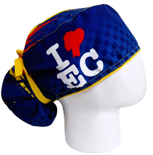 Gorro Quirúrgico Mujer y Portacarnet Ecuador Love - gorro antifluido para mujer Doctools - foto 2