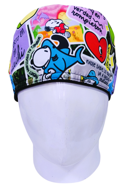 Gorro Quirúrgico Mujer y Portacarnet Snoopy Pegatinas - gorro antifluido para mujer Doctools - foto 3