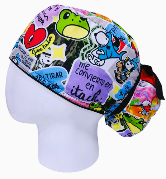 Gorro Quirúrgico Mujer y Portacarnet Snoopy Pegatinas - gorro antifluido para mujer Doctools - foto 1