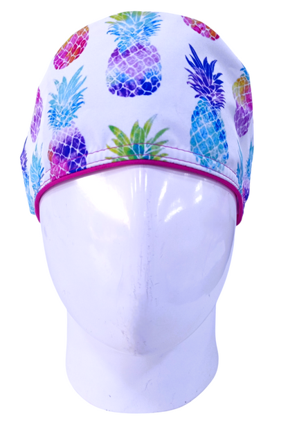 Gorro Quirúrgico Mujer y Portacarnet Piñas Blanco - gorro antifluido para mujer Doctools - foto 3