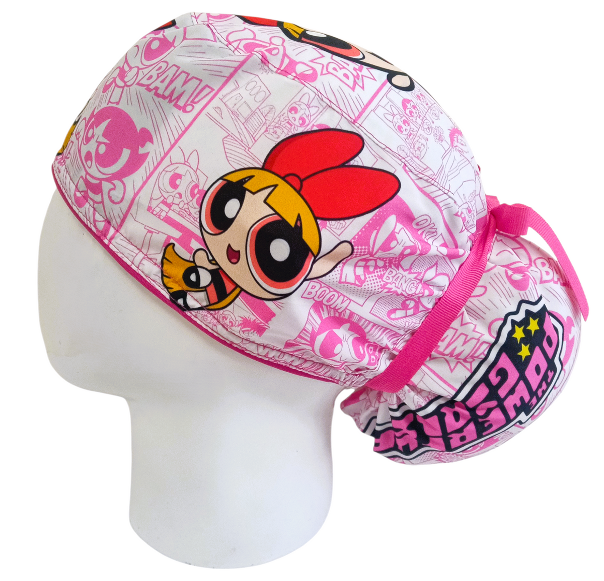 Gorro Quirúrgico Mujer y Portacarnet Bombón Historieta Fucsia - gorro antifluido para mujer Doctools - foto 1