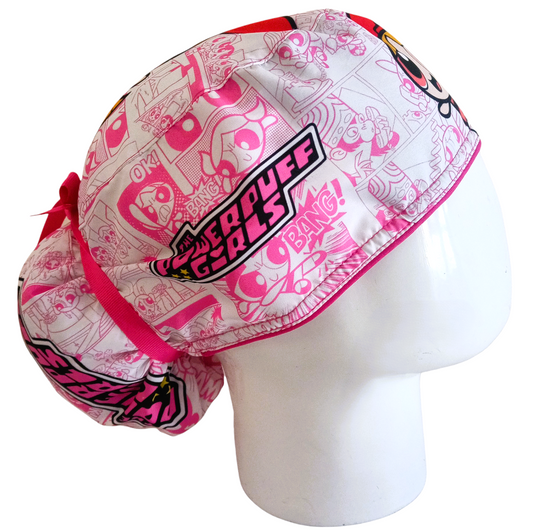 Gorro Quirúrgico Mujer y Portacarnet Bombón Historieta Fucsia - gorro antifluido para mujer Doctools - foto 2