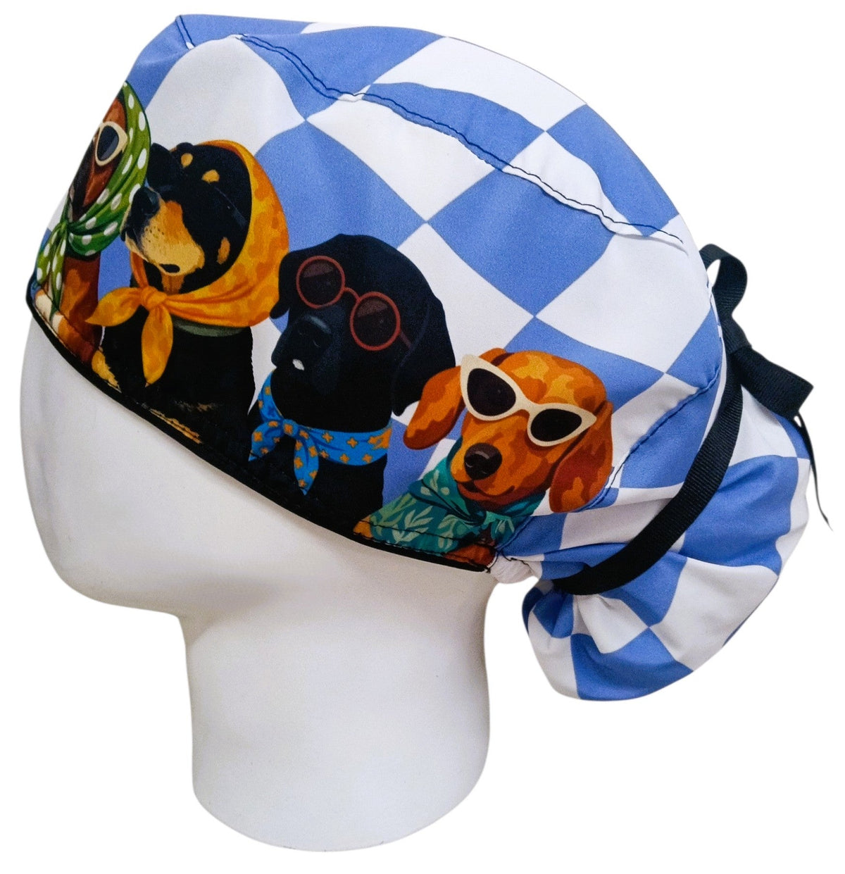 Gorro Quirúrgico Mujer y Portacarnet Perros Gafas Cuadros - gorro antifluido para mujer Doctools - foto 3