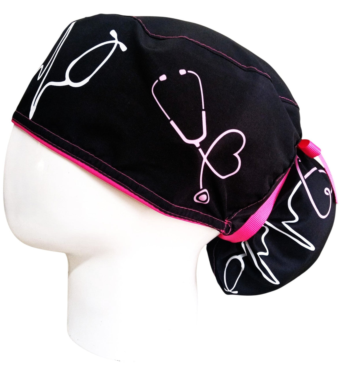 Gorro Quirúrgico Mujer y Portacarnet Fonendoscopios Negro - gorro antifluido para mujer Doctools - foto 1