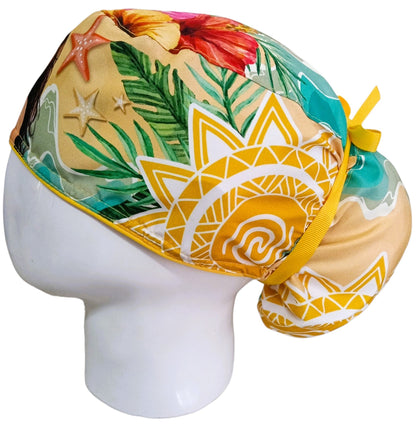 Gorro Quirúrgico Mujer y Portacarnet Moana Amarillo - gorro antifluido para mujer Doctools - foto 1
