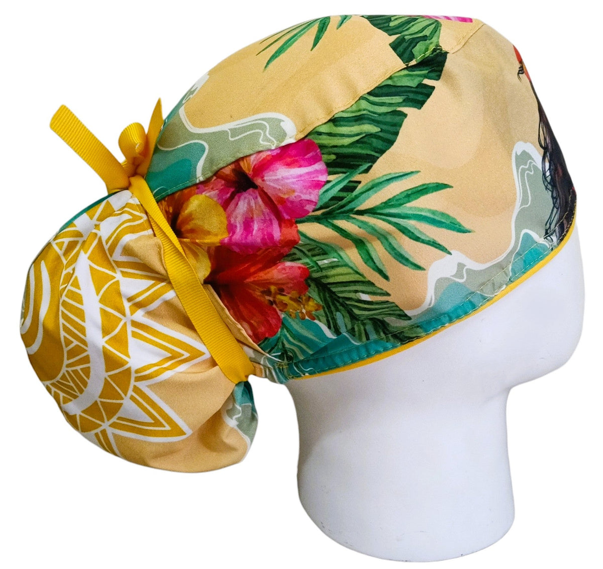 Gorro Quirúrgico Mujer y Portacarnet Moana Amarillo - gorro antifluido para mujer Doctools - foto 2