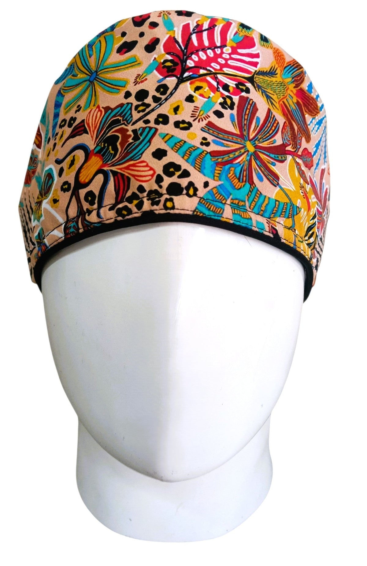 Gorro Quirúrgico Mujer y Portacarnet Flores Exóticas - gorro antifluido para mujer Doctools - foto 3