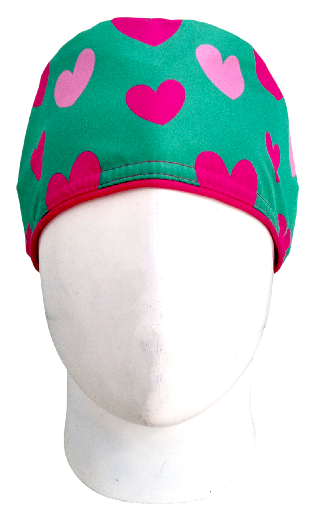 Gorro Quirúrgico Mujer y Portacarnet Textura Corazones Menta - gorro antifluido para mujer Doctools - foto 3