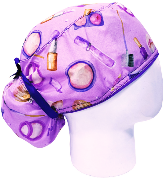 Gorro Quirúrgico Mujer y Portacarnet Cosmetología Lila - gorro antifluido para mujer Doctools - foto 2