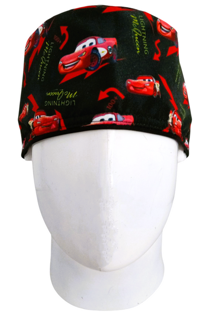 Gorro Quirúrgico Mujer y Portacarnet Rayo McQueen Rojo - gorro antifluido para mujer Doctools - foto 3