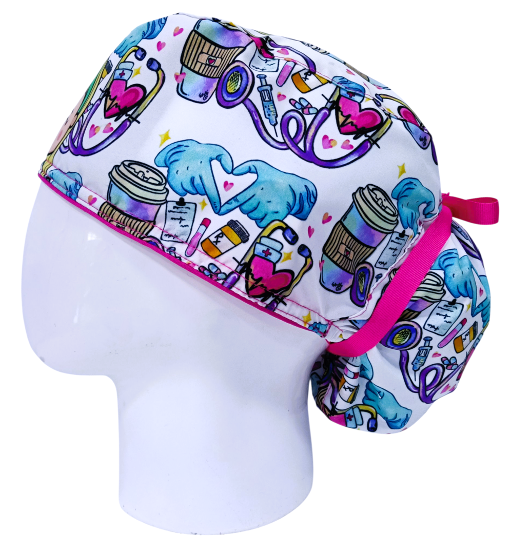 Gorro Quirúrgico Mujer y Portacarnet Enfermera Animado - gorro antifluido para mujer Doctools - foto 1