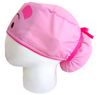 Gorro Quirúrgico Mujer y Portacarnet Piglet Rosa - gorro antifluido para mujer Doctools - foto 1