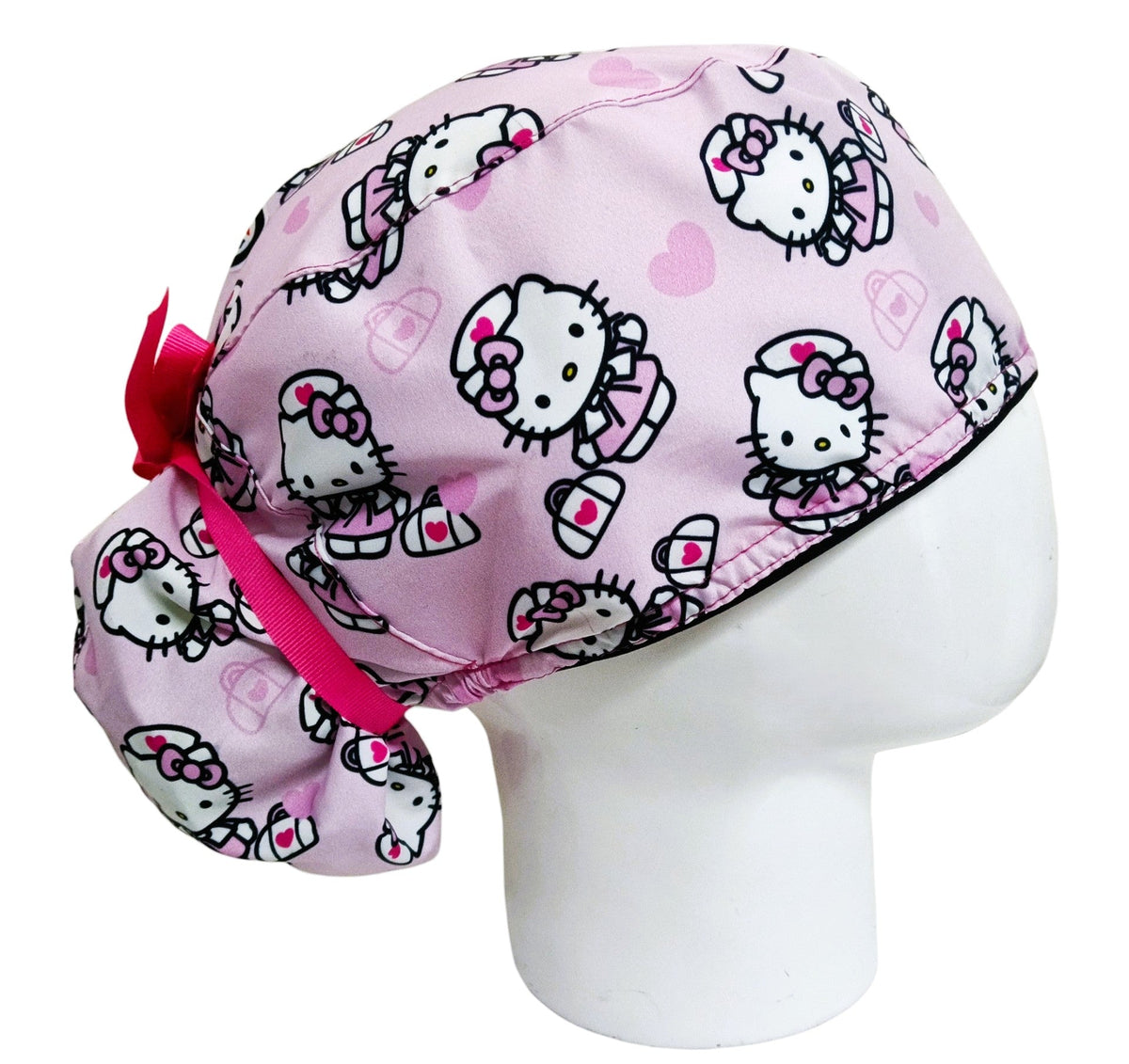 Gorro Quirúrgico Mujer y Portacarnet Hello Kitty Rosa - gorro antifluido para mujer Doctools - foto 2