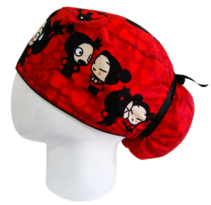 Gorro Quirúrgico Mujer y Portacarnet Pucca y Garu - gorro antifluido para mujer Doctools - foto 1