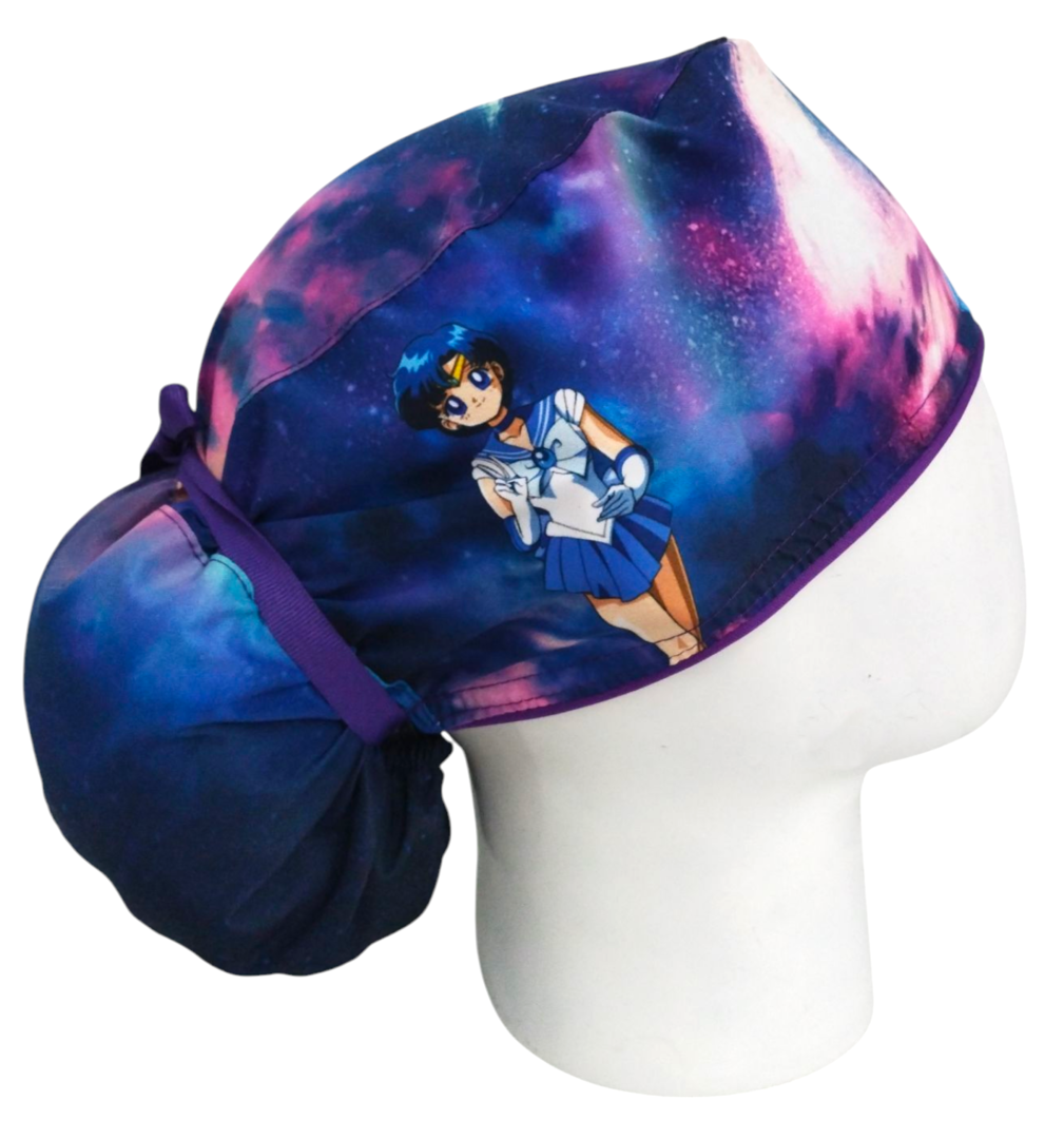 Gorro Quirúrgico Mujer y Portacarnet Mercurio Sailor Moon - gorro antifluido para mujer Doctools - foto 2