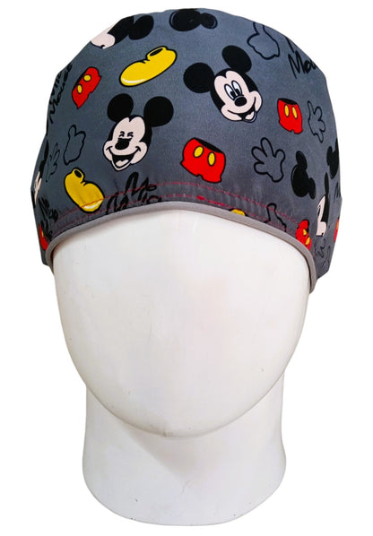 Gorro Quirúrgico Mujer y Portacarnet Mickey Íconos Gris - gorro antifluido para mujer Doctools - foto 3