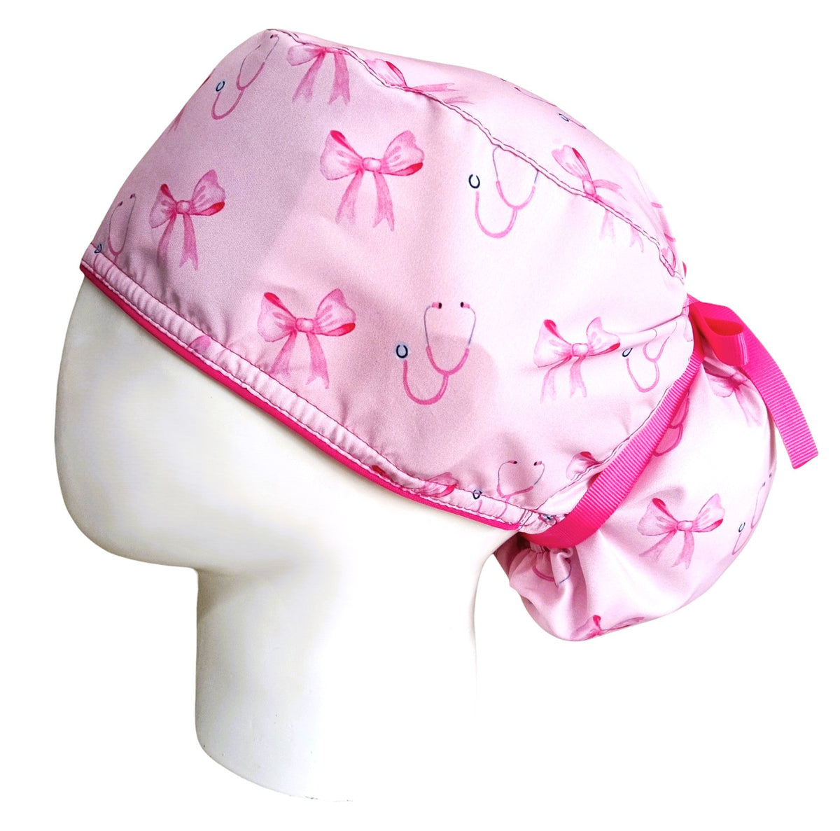 Gorro Quirúrgico Mujer y Portacarnet Fonendoscopios Rosa - gorro antifluido para mujer Doctools - foto 1