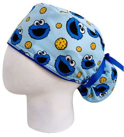Gorro Quirúrgico Mujer y Portacarnet Come Galletas Azul Claro - gorro antifluido para mujer Doctools - foto 1