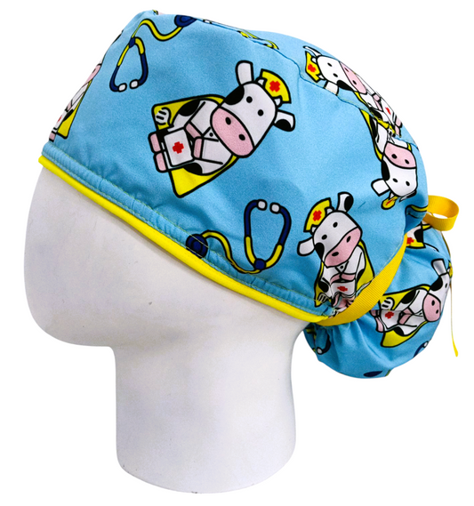 Gorro Quirúrgico Mujer y Portacarnet Vaquita Médica - gorro antifluido para mujer Doctools - foto 1