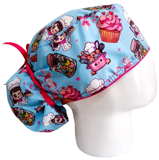 Gorro Quirúrgico Mujer y Portacarnet Pastelitos - gorro antifluido para mujer Doctools - foto 2