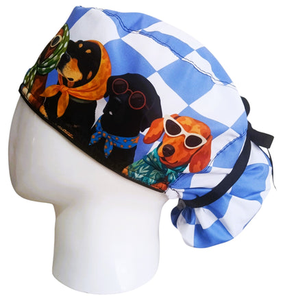 Gorro Quirúrgico Mujer y Portacarnet Perros Gafas Cuadros - gorro antifluido para mujer Doctools - foto 1