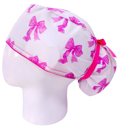 Gorro Quirúrgico Mujer y Portacarnet Lazos Rosa - gorro antifluido para mujer Doctools - foto 1