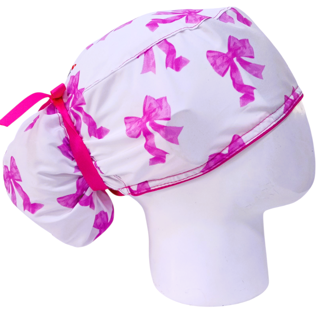Gorro Quirúrgico Mujer y Portacarnet Lazos Rosa - gorro antifluido para mujer Doctools - foto 2