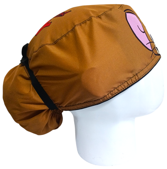 Gorro Quirúrgico Mujer y Portacarnet Jerry Café - gorro antifluido para mujer Doctools - foto 2