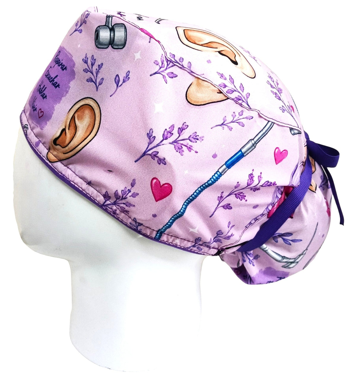 Gorro Quirúrgico Mujer y Portacarnet Otorrinolaringología Lila - gorro antifluido para mujer Doctools - foto 1