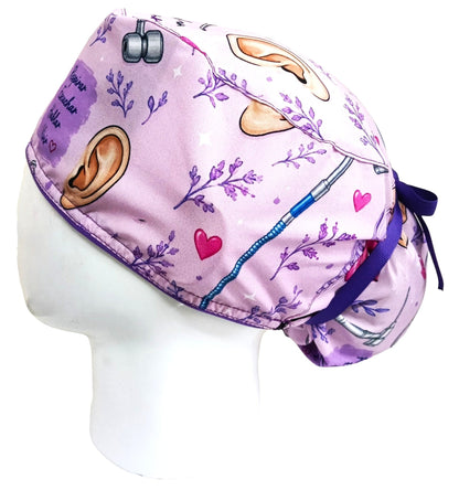 Gorro Quirúrgico Mujer y Portacarnet Otorrinolaringología Lila - gorro antifluido para mujer Doctools - foto 1