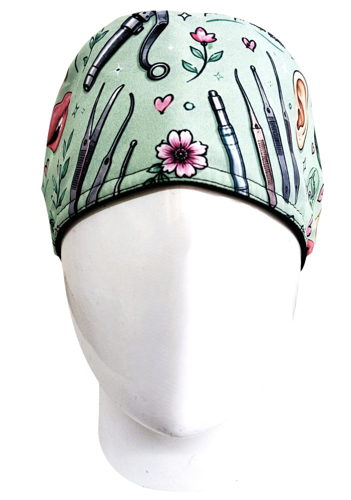 Gorro Quirúrgico Mujer y Portacarnet Otorrinolaringología Verde - gorro antifluido para mujer Doctools - foto 3