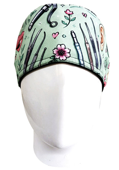 Gorro Quirúrgico Mujer y Portacarnet Otorrinolaringología Verde - gorro antifluido para mujer Doctools - foto 3