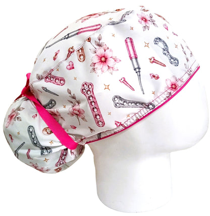Gorro Quirúrgico Mujer y Portacarnet Ortopedia Blanco - gorro antifluido para mujer Doctools - foto 2