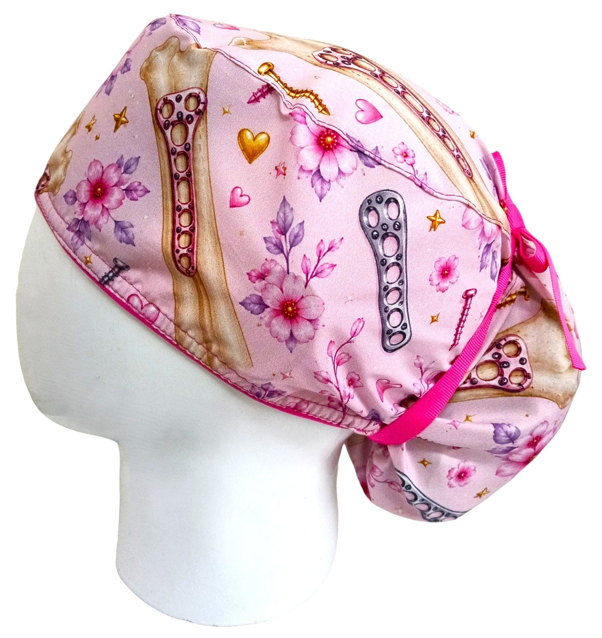 Gorro Quirúrgico Mujer y Portacarnet Ortopedia Rosa - gorro antifluido para mujer Doctools - foto 1