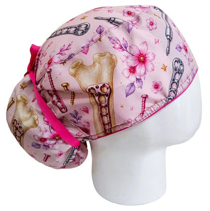 Gorro Quirúrgico Mujer y Portacarnet Ortopedia Rosa - gorro antifluido para mujer Doctools - foto 2